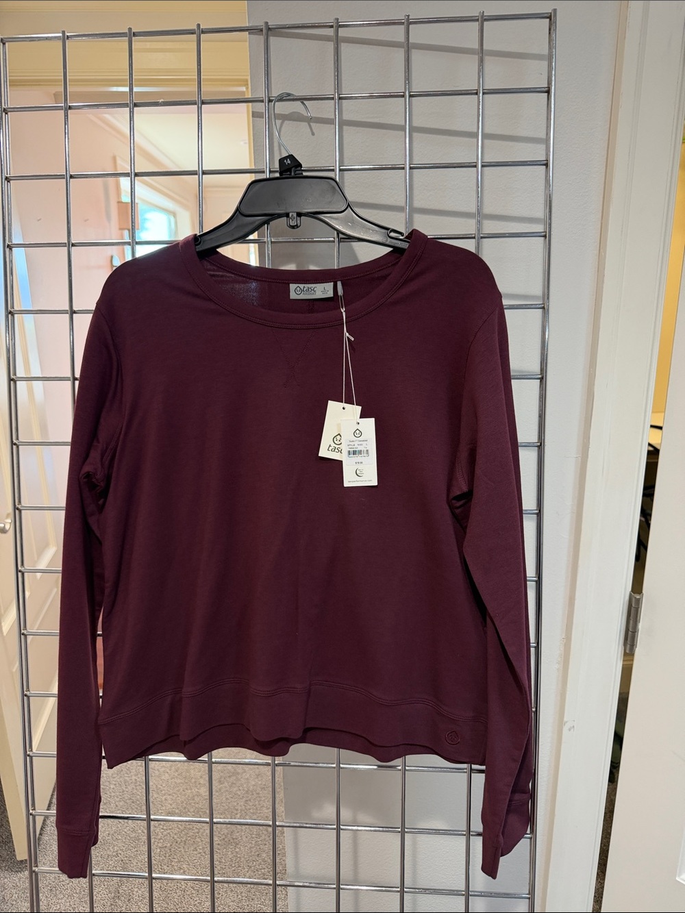 C&C California Long Sleeve Crewneck Sweatshirt in Deep Wine